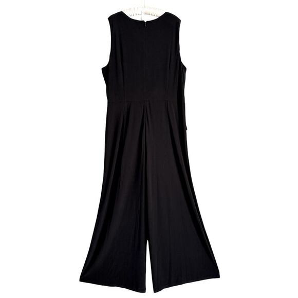 Vince Camuto Jumpsuit 20W Black Sleeveless Wide Leg Stretch FAUX WRAP Stretch - Picture 3 of 5